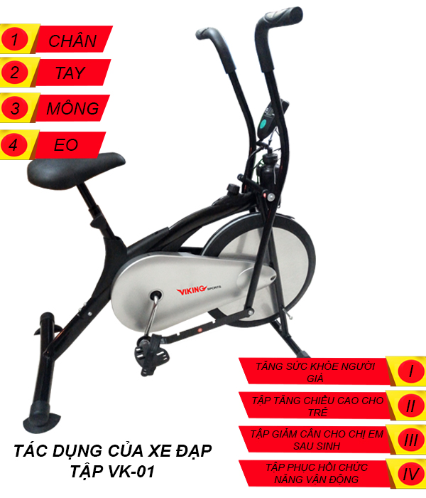 Tác dụng của xe đạp tập thể dục VK-01