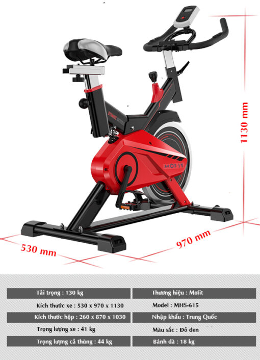 Thông số xe đạp tập thể dục MHS-615