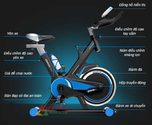Chi tiết xe đạp tập thể dục MHS-600
