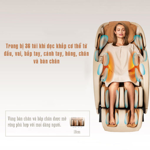 Hệ thống túi khí trên ghế massage Or-180