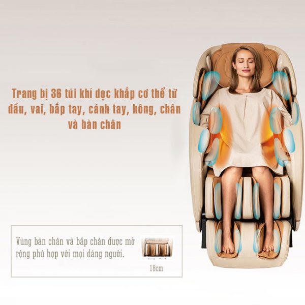 Hệ thống túi khí trên ghế massage Or-180
