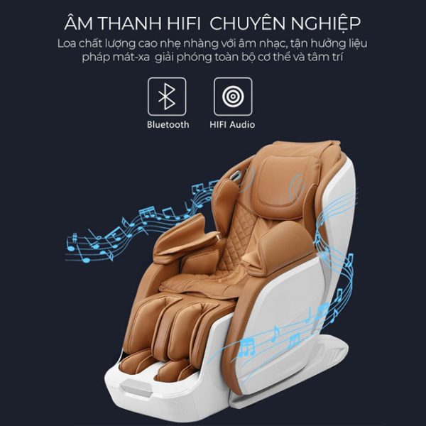 Hệ thống âm thanh chất lượng cao trên ghế massage nhập khẩu Oreni OR-200