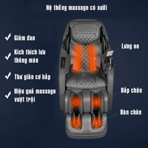 Massage nhiệt hồng ngoại trên ghế massage toàn thân cao cấp OR-500