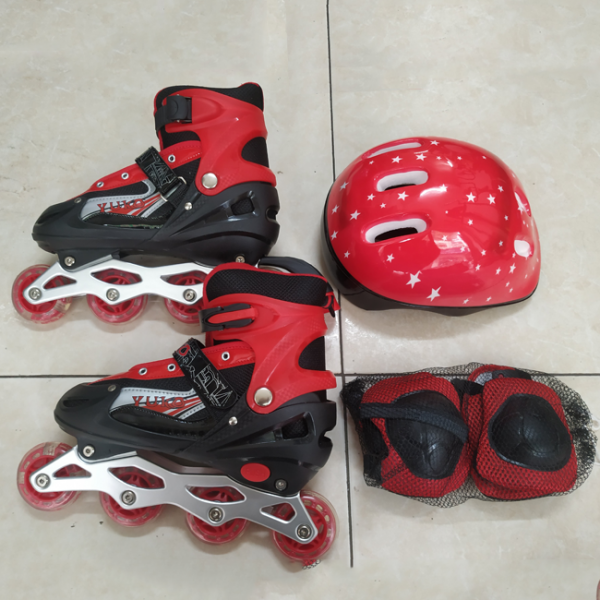 Bộ giày trượt patin trẻ em YUKO đỏ