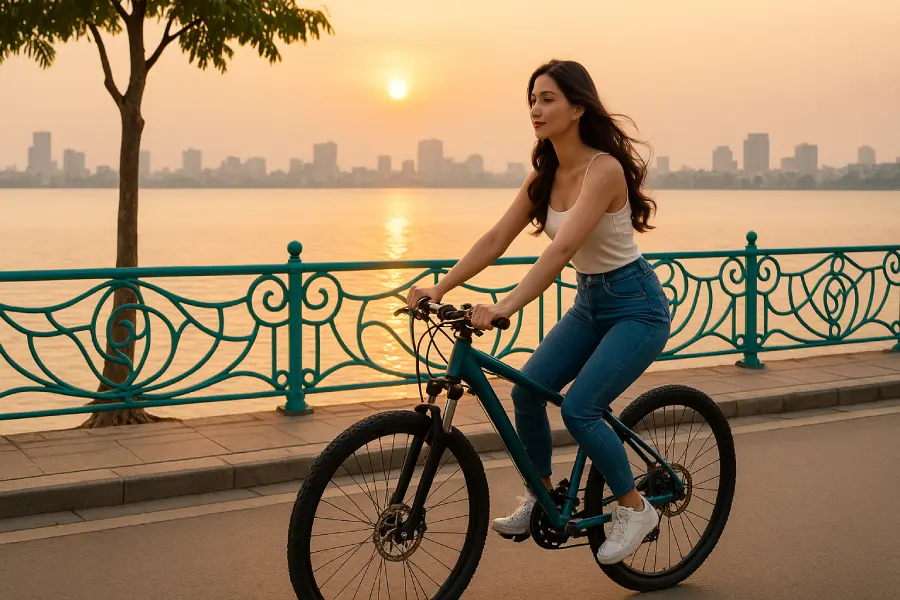 đạp xe quanh hồ tây bao nhiêu km?