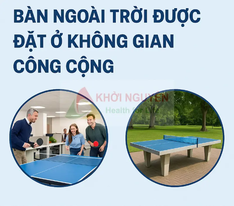 Bàn trong nhà ứng dụng văn phòng, bàn ngoài trời đặt ở nơi công cộng
