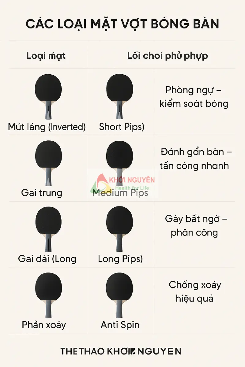 các loại mặt vợt bóng bàn