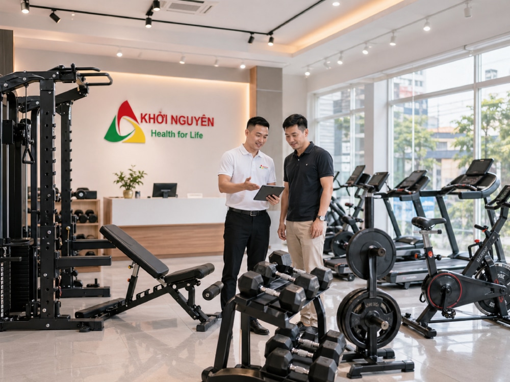 Showroom giàn tạ đa năng và dụng cụ thể thao chính hãng.